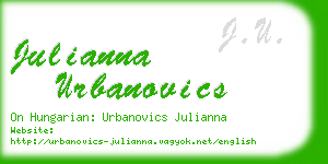 julianna urbanovics business card